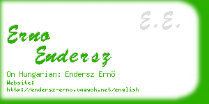 erno endersz business card