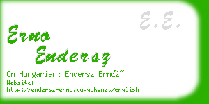 erno endersz business card